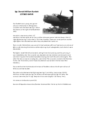 A preview of a PDF biography for Burdett, Donald William